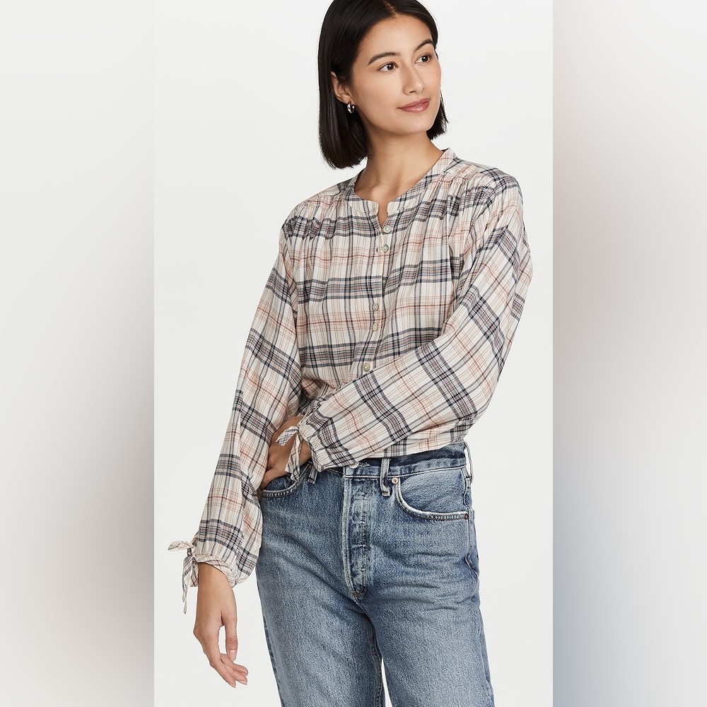 Faherty Everleigh Plaid Button Down In Cream Elli… - image 2